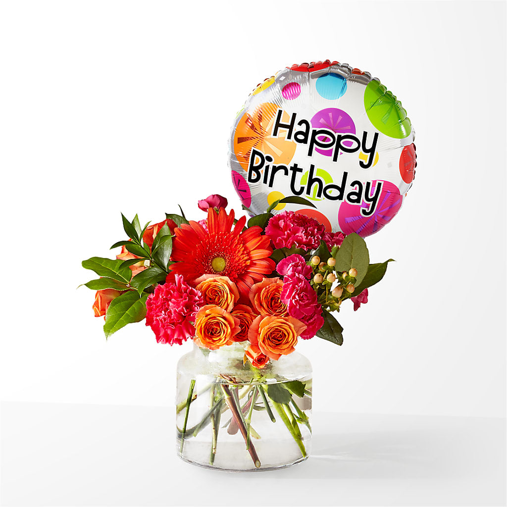 Fiesta Bouquet with Birthday Balloon – Super Savers, Lincoln NE