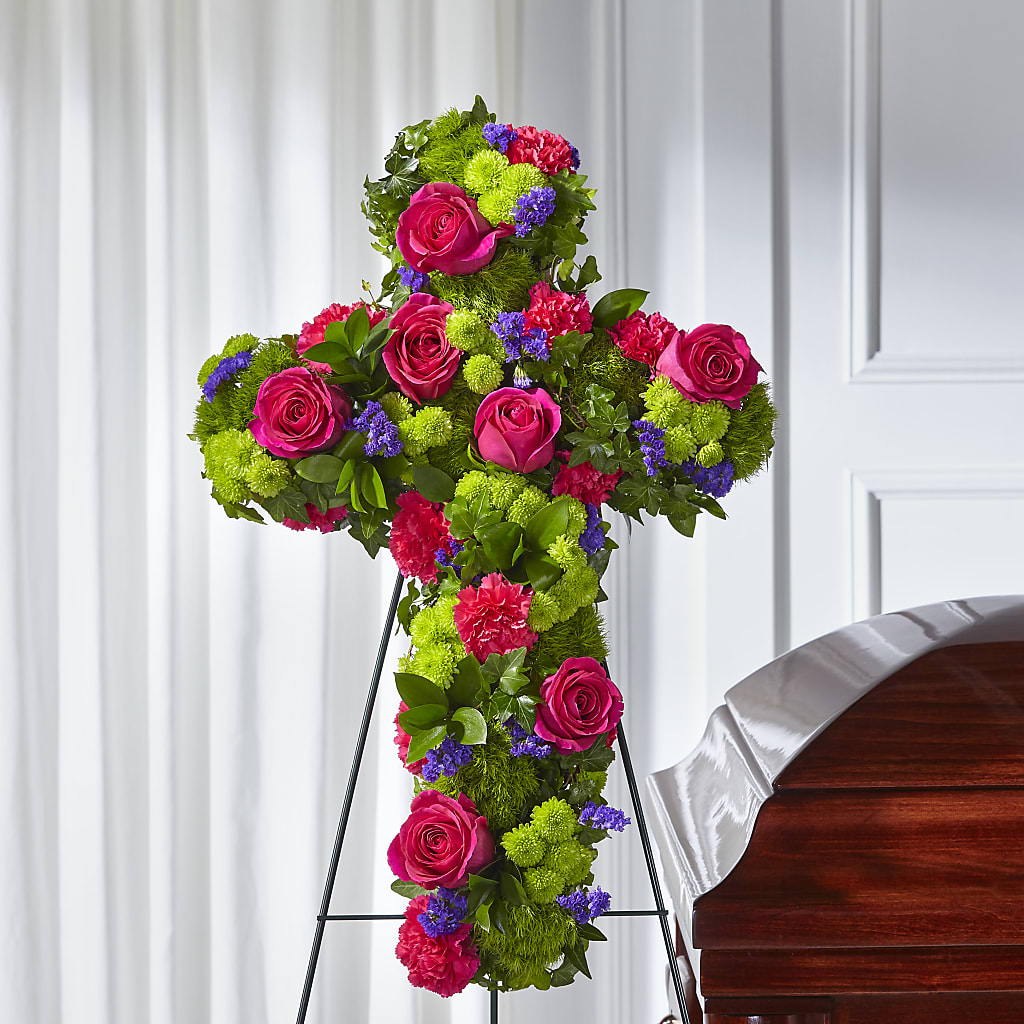 Tribute Rose Floral Cross – Super Savers, Lincoln NE