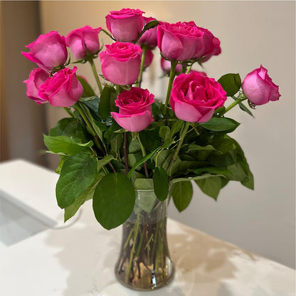 Long Stem Pink Rose Bouquet –  Super Savers, Lincoln NE