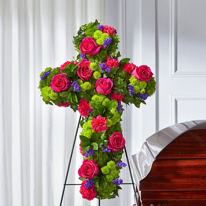 Tribute Rose Floral Cross –  Super Savers, Lincoln NE