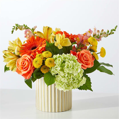 Autumn Sunshine Bouquet with Ivory Vase –  Super Savers, Lincoln NE