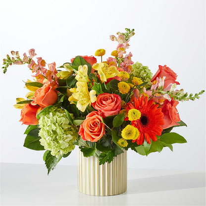 Autumn Sunshine Bouquet with Ivory Vase –  Super Savers, Lincoln NE