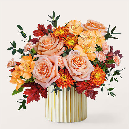 Spiced Latte Bouquet with Ivory Vase –  Super Savers, Lincoln NE