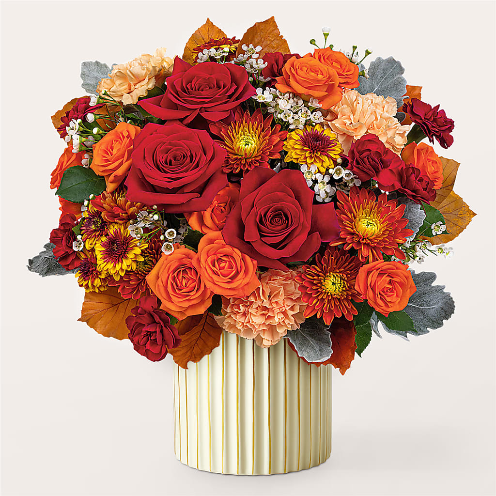 Merlot Bouquet with Ivory Vase –  Super Savers, Lincoln NE