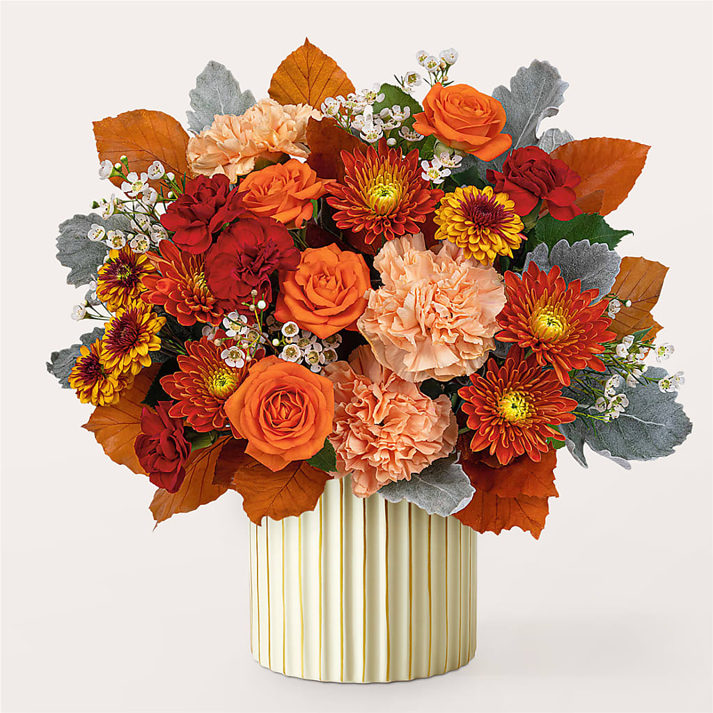 Merlot Bouquet with Ivory Vase –  Super Savers, Lincoln NE
